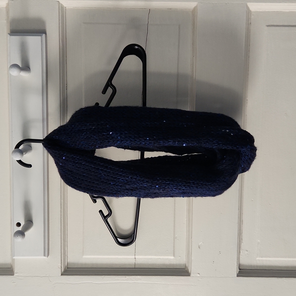 Blue sequin infinity scarf